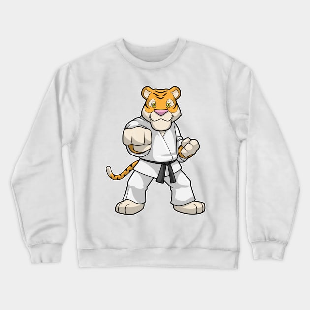 Tiger at Martial arts Karate Crewneck Sweatshirt by Markus Schnabel